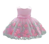 Lito Angels Vestito Damigella Abito da Festa Cerimonia Elegante per Bambina Taglia 2-3 Anni, Rosa (Etichetta in Tessuto 100)