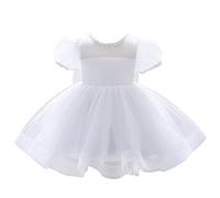 Lito Angels Vestito Damigella Abito da Festa Cerimonia Elegante per Bambina Taglia 3-4 Anni, Bianco