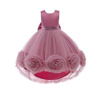 Lito Angels Vestito Damigella Abito da Festa Cerimonia Elegante per Bambina Taglia 8-9 Anni, Rosa Polverosa (Etichetta in Tessuto 140)
