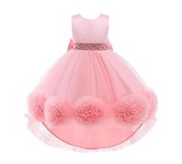 Lito Angels Vestito Damigella Abito da Festa Cerimonia Elegante per Bambina Taglia 9-10 Anni, Rosa (Etichetta in Tessuto 150)
