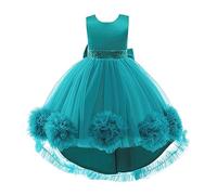 Lito Angels Vestito Damigella Abito da Festa Cerimonia Elegante per Bambina Taglia 9-10 Anni, Verde Acqua (Etichetta in Tessuto 150)