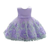 Lito Angels Vestito Damigella Abito da Festa Cerimonia Elegante per Bimba Taglia 12-18 Mesi, Viola (Etichetta in Tessuto 80)