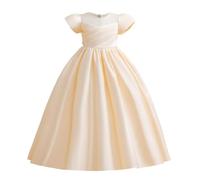 Lito Angels Vestito Damigella Abito da Festa Cerimonia Natale Elegante per Bambina Taglia 6 Anni, Champagne