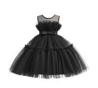 Lito Angels Vestito Damigella Abito da Festa Nozze Cerimonia Elegante per Bambina Taglia 4-5 Anni, Nero (Etichetta in Tessuto 110)