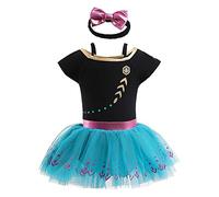 Lito Angels Vestito Tutina Principessa Anna con Fascia per Bimba Taglia 12-18 Mesi, Nero