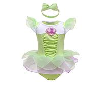 Lito Angels Vestito Tutina Principessa Trilli Tinkerbell con Fascia per Bimba Taglia 6-9 Mesi, Verde
