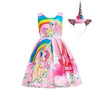 Lito Angels Vestito Unicorno per Bambina, Rosa, 2-3 Anni 92 98