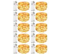 litogo 10 Pezzi Lucine Led Decorative a Batteria con Timer, 3M 30 LED Luci Natale Led Impermeabile, Mini Filo Luci Batteria Decor per Interno, Matrimonio, Bianco Caldo