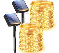litogo [2 Pacchi] Luci Solari Esterno, 12m 120 LED Catena Luminosa Esterno Filo Luci Led 8 modalità Lucine da Esterno Decorative Per Giardino, Natale, Patio, Cancello, Cortile, Matrimonio, Festa
