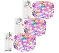litogo 3 luci a LED a batteria con timer, 3 m, 30 LED, filo di rame, per interni, funzionamento a batteria (batteria AA), per feste, Natale, Halloween, matrimonio, multicolore