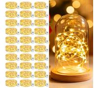 litogo 30 Pezzi Stringa Luci LED a Batteria con 3 Modalità, 2M 20 LED Lucine Decorative a Batteria, Impermeabile Filo di Rame Mini Led a Pila per Interni Esterni Natale Matrimoni, Bianco Caldo