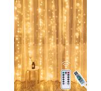 Litogo 300 LED Curtain Luci, 3 Metri Lunghezza, Caldo Bianco
