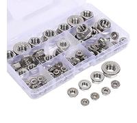 LITOSM Dado Esagonale Kit assortimento da Dadi esagonali da 80pcs 304 Acciaio Inossidabile 6-32 8-32 10-24 10-32 1/4 pollici-20 5/16 Pollice-18 (Color : Silver)