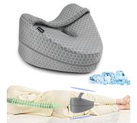LITSPOT Cuscino Rinfrescante per Gambe e Ginocchia per Dormire sul Fianco, Cuscino Gambe Ergonomic in Memory Foam con Cinghia Elastica Federa Lavabile, Grigio