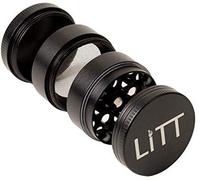 LiTT Mini smerigliatrice in alluminio nero con denti curvi, coperchio superiore magnetico, accessori per la cucina, 4 pezzi