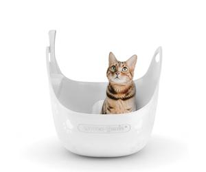 Litter Locker - Contenitore per lettiera Litter Box con paletta per lettiera, colore: Bianco