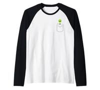 Little Alien Pocket, ET, Astronave, Area 51 UFO, UAP, Drone Maglia con Maniche Raglan
