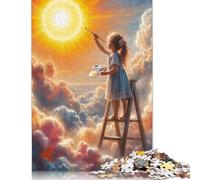 Little Artist Painting Sun Jigsaw Puzzle Impossibili 1000 Pezzi Decorazione Per La Casa. Giochi Rilassamento E Intelligence Per Adulti E Ragazzi Da 14 Anni 1000pcs (40x28cm)