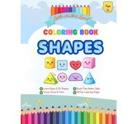 Little Author Land - Shapes Coloring Book: Fun Learning Activity Book for Toddlers | Trace, Draw & Color Basic and 3D Shapes | For Toddlers, Preschool and Kindergarten