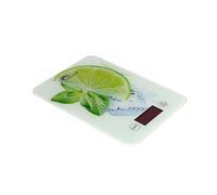 LITTLE BALANCE 8034 Slim - Bilancia da cucina elettronica, 5 kg/1 g, piano in vetro temperato, design extra piatto, decorazione limone