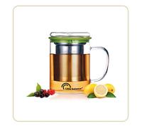 LITTLE BALANCE 8442 Tazza Infusore, Tazza da tè in vetro borosilicato, Infusore inox, Manico anti-scottatura, 400 ml