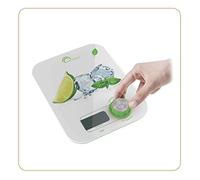 LITTLE BALANCE 8447 Kinetic Flower Limone Ice, Bilancia da cucina senza batteria, ecologica grazie al pulsante Little Balance, 5 kg, Limone Ice