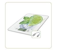 LITTLE BALANCE 8544 Slim Limone USB-R, Bilancia da cucina senza batteria, ricaricabile USB, riparabile, 5 kg, limone