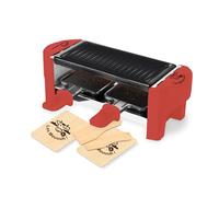 LITTLE BALANCE 8631 Raclette 2 Meuuh…!, Dispositivo raclette 1/2 persone, Grill rimovibile, 2 spatole + 2 tavole, rivestimento antiaderente, 1 o 2 persone, 320 W, rosso