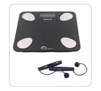 LITTLE BALANCE 8685 Kit Duo Connect Fit, Impedenzimetro + Corda per saltare collegata, 180 kg, nero