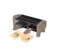LITTLE BALANCE 8693 Raclette 2 Meuh…!, Raclette 1/2 persone, griglia rimovibile, 2 spatole + 2 tavole, rivestimento antiaderente, 1 o 2 persone, 320 W, noce moscata