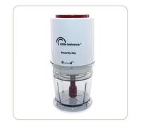 LITTLE BALANCE 8699 Security Mix, Mini tritatutto elettrico, Mini frullatore, Ciotola da 250 ml, Lame di titanio, 200 W, Bianco/Rosso