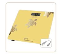 LITTLE BALANCE 8731 Tartarughe Sabbia Metallizzate, Bilancia pesapersone senza batteria, Ricaricabile USB, Riparabile, 180 kg, Design Sabbia metallizzata