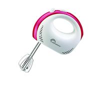 LITTLE BALANCE 8856 Little Sbattitore elettrico, 5 velocità, 2 fruste e 2 ganci per impastare in acciaio inox, ultra compatto, 300 W, bianco/rosso