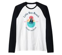 Little bay Beach Saint Martin SINT Maarten Maglia con Maniche Raglan