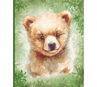 Little Bear Cub Watercolor Notebook - Adorable Kids Writing Journal | Ideal for Writing Thoughts and Note Taking | 7.5 x 9.25 Wide Ruled | 120 Pages