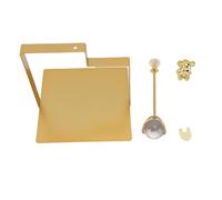 little bearNapkin Holder for Tabletop, Decorative Square Plastic Rabbit Paper Towel Dispenser Compact for Kitchen Counter, Home Bar, Farmhouse & Restaurant Table Decor (BLACK) (Golden)