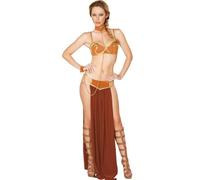 Little Beauty Costume sexy da principessa schiava Miss cameriera francese, uniforme scolastica, lingerie da donna, colore oro, XXL
