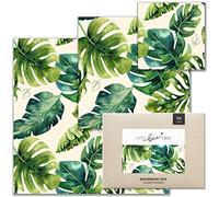 little bee fresh Bio-Bienenwachstücher Starter-Set aus Deutschland - Wachspapier für Lebensmittel - natürlich & plastikfrei frisch - Handgemachtes Wachstuch aus Bio-Rohstoffen S/M/L (Jungle grün)
