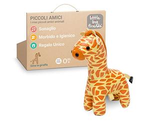 Little Big Friends I Piccoli amici Tiny Friends | Sonagli per bambini | Animale morbido | Facile da pulire | Decorazione per la cameretta | Gina la giraffa