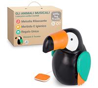 Little Big Friends peluche musicale a carica | Pupazzo tira-cordicella con ninna nanna | Morbido, facile da pulire, per neonati | Sostiene udito e motricità fine | Jean il Tucano
