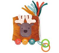 Little Big Friends Soft Activity Book 2 in 1 | Multipurpose Developmental Toy | Easily attaches to Crib | Teething Ring | Forest
