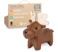 Little Big Friends Tiny Friends | Sonaglio neonato morbido | Sonaglino portatile per passeggino e seggiolino | Facile da pulire | Ideale per passeggino, seggiolino, borsa cambio | Bruce l'Alce