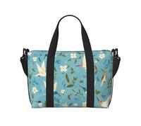 Little Bird - Borsa da viaggio con stampa di uccellini, borsa a tracolla per weekend e viaggi d'affari, leggera