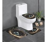 Little Bird Nest 3 Pezzi Tappeto Bagno Antiscivolo Zerbino Assorbente Tappeto Con Profilo A U Per Toeletta Doccia La Casa