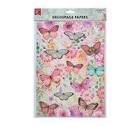Little Birdie Carta per decoupage, formato A4, confezione da 4, motivo: farfalla
