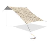 Little Birds Beige Beach Cabana UPF50 - Protezione solare leggera con sacchi di sabbia e pala per gite in famiglia, picnic e campeggio