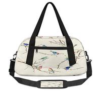 Little Birds - Borsone da viaggio per bambini e bambine, leggero, con uccellini colorati, borsa da palestra per bambini, piccola borsa da viaggio e danza, Uccelli, 18.5L x 7.8W x 9.4H