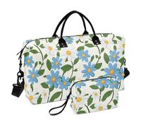 Little Blue Daisies Flowers Pernottamento Viaggio Duffel Bag Pernottamento Carry On Tote e Bagagli Palestra Sport Duffel Borse con Toiletry Bag per Escursionismo Multifunzionale Bolsa para en Avion