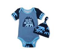 Little Blue House by Hatley Bodysuit with Hat, Pigiamino per Bambino e Neonato Bimba 0-24, Baby Bear Blue, 12-18 Months