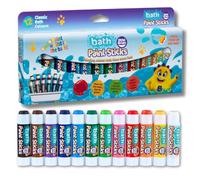 Little Brian Bastoncini di vernice da bagno, confezione da 12 pezzi, penne per bambini Twist Up & Down, pittura senza disordine, bastoncini di vernice facili da usare, facili da pulire